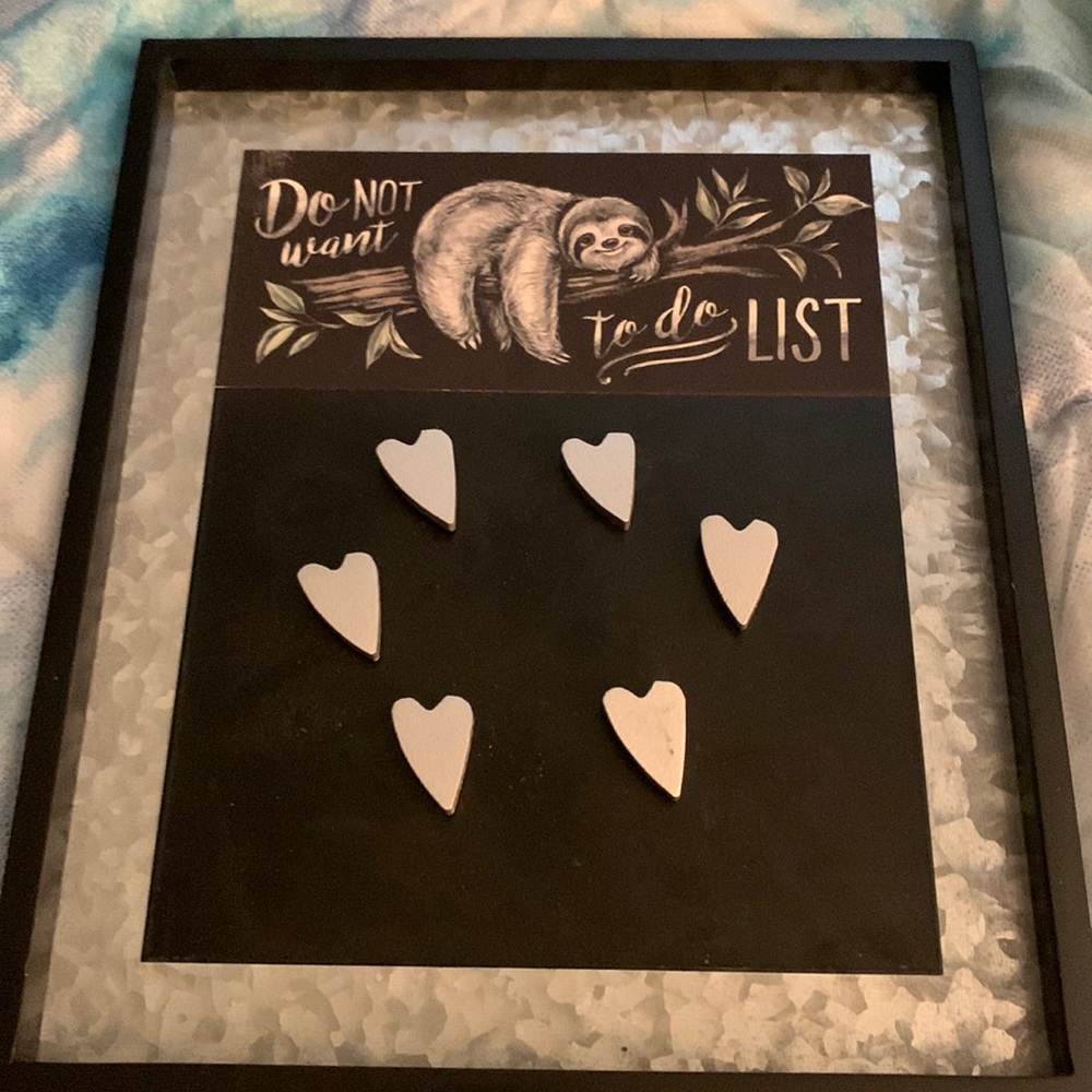 Magnetic Sloth “do not want to do list board. NWT